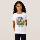 ポニーの愛好家 ポイント柄の子馬 女子  Tシャツ (正面フル)
