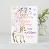 ポニーの誕生日の招待ワイルドと3歳 招待状 (スタンド正面)
