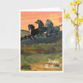 ポニーの誕生日カード カード (黄色い花)