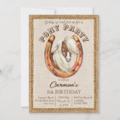 ポニーの誕生日ギディーアップ女性のカーボーイカウボーイパーティー招待状 招待状 (正面)