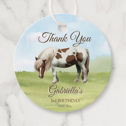 ポニーの誕生日パーティーはお気に入り フェイバータグ (正面)