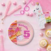 ポニーアート5th誕生日ガールズカスタマイズプレート ペーパープレート (パーティー)