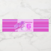 ポニーウォーターカラーアートピンク6th誕生日の水ラベル ペットボトルラベル (シングルラベル)