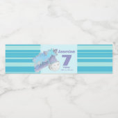 ポニーウォーターカラーアートピンク7th誕生日の水ラベル ペットボトルラベル (シングルラベル)