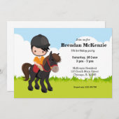 ポニーエクエストリアン乗馬 招待状 (正面/裏面)