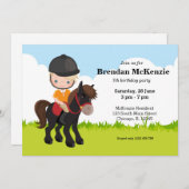 ポニーエクエストリアン乗馬 招待状 (正面/裏面)