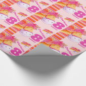 ポニーキッズ8th誕生日ラッストライプピング ラッピングペーパー (角)