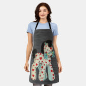 ポニーキッチンエプロン付きペギーアン全体グレー エプロン (着用した状態)