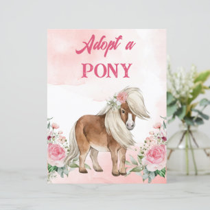 ポニーサインピンクの花かわいい馬を採用