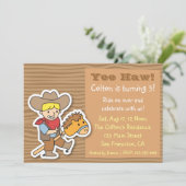 ポニースティックテーマ誕生日パーティーのカウボーイ 招待状 (スタンド正面)