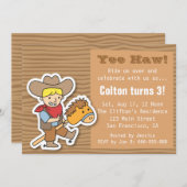 ポニースティックボーイズ誕生日パーティーのカウボーイ 招待状 (正面/裏面)