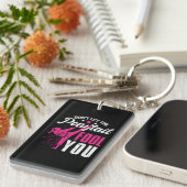 ポニーテールおもしろいガール空手テコンドー柔道 キーホルダー (正面右)