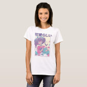 ポニーテールのかわいいアニメの少女 Tシャツ (正面フル)