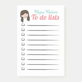 ポニーテールの女の子リストする ポストイット