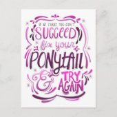 ポニーテールを修正して再試行 ポストカード (正面)