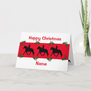 ポニートロッティングシルエットハッピークリスマス カード