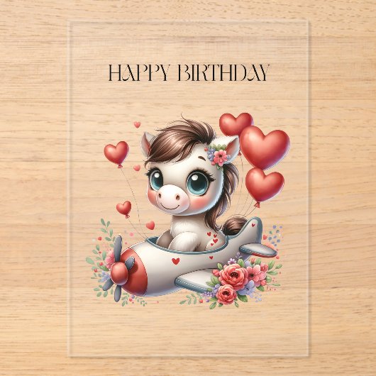 ポニーパイロット 誕生日 アクリル招待状 (正面)
