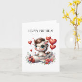 ポニーパイロット 誕生日 カード (黄色い花)