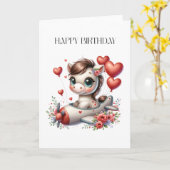 ポニーパイロット 誕生日 カード (黄色い花)
