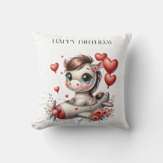 ポニーパイロット 誕生日 クッション (正面)