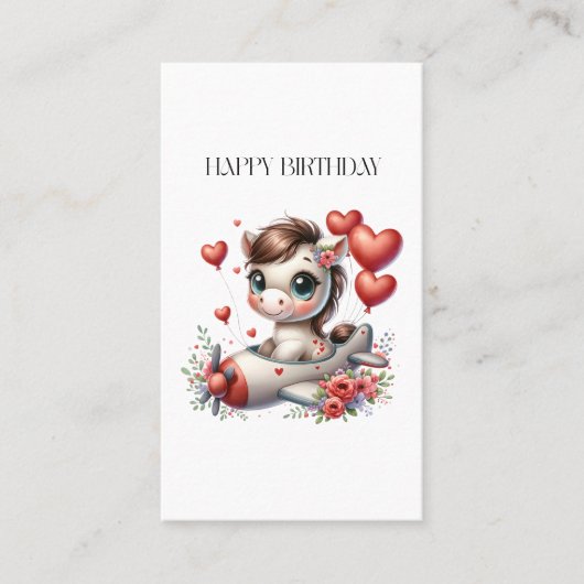 ポニーパイロット 誕生日 名刺 (正面)