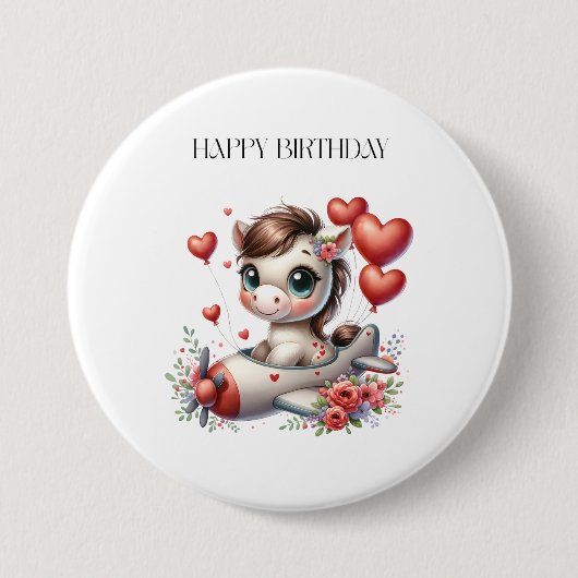 ポニーパイロット 誕生日 缶バッジ (正面)