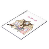 ポニーパーソナライズされたスかわいらしハウスホースノート ノートブック (左側)