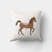 ポニーパーソナライズされたスかわいらしハウスホースピロー クッション (裏面)