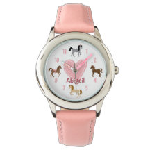 ポニーパーソナライズされたズとピンクのハート馬