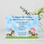 ポニーパーティー誕生日招待状forガールアンドボーイズ 招待状 (スタンド正面)