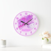 ポニーピンクの女の子の部屋の壁時計 ラージ壁時計 (ホーム)