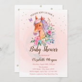 ポニーフラワーズスターベビーシャワー招待状 招待状 (正面/裏面)