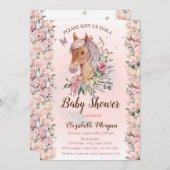 ポニーフラワーズバラスターベビーシャワー招待状 招待状 (正面/裏面)