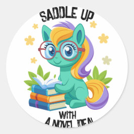 ポニーブックの読勇気付けられるのパーソナライズ ラウンドシール