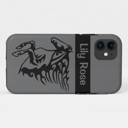 ポニーホースブロンコスタリオンマグネティックメタルラインアート Case-Mate iPhoneケース (裏面(横))