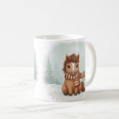 ポニーマグ かわいい 水彩 馬 クリスマス ギフト 冬 コーヒーマグカップ (正面右)