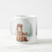 ポニーマグ かわいい 水彩 馬 クリスマス ギフト 冬 コーヒーマグカップ (正面左)