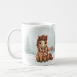 ポニーマグ かわいい 水彩 馬 クリスマス ギフト 冬 コーヒーマグカップ
