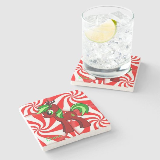 ポニーマーブルストーンコースタークリスマス ストーンコースター (横)