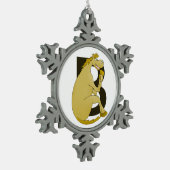 ポニーモノグラムレターB スノーフレークピューターオーナメント (左)