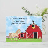 ポニーライドライディングホース誕生日招待状 招待状 (スタンド正面)