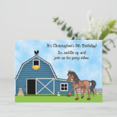 ポニーライドライディングボーイズ誕生日招待状 招待状 (スタンド正面)
