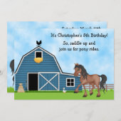 ポニーライドライディングボーイズ誕生日招待状 招待状 (正面/裏面)