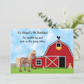ポニーライド乗馬誕生日招待状 招待状 (スタンド正面)
