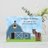 ポニーライド乗馬 女の子の誕生日招待 招待状 (スタンド正面)