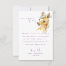 ポニーラベンダーベビーシャワーメッセージサンキュー