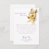 ポニーラベンダーベビーシャワーメッセージサンキュー サンキューカード (正面/裏面)