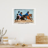 ポニーレースユーモラスヴィンテージ競馬 ポスター (キッチン)