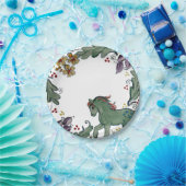 ポニー素朴ホースティール(緑がかった色)カラフルファームハウスカウト ペーパープレート (パーティー)