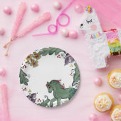 ポニー素朴ホースティール(緑がかった色)カラフルファームハウスカウト ペーパープレート (パーティー)